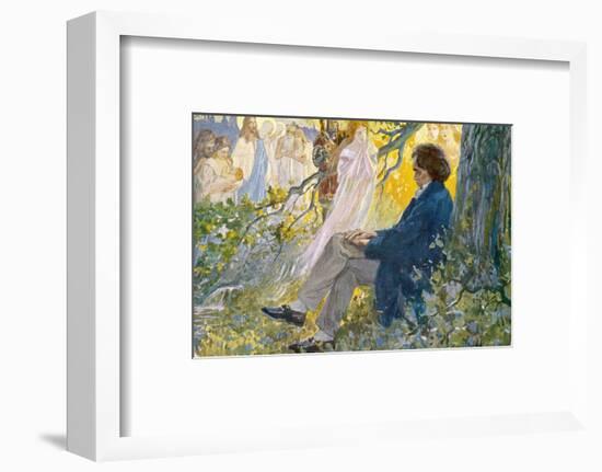 Ludwig Van Beethoven Beethoven Composes His Symphonies Sitting Under a Tree-L. Balestrieri-Framed Photographic Print