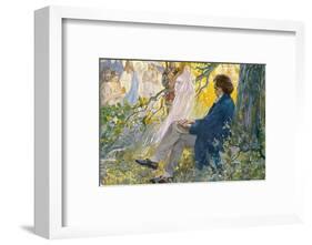 Ludwig Van Beethoven Beethoven Composes His Symphonies Sitting Under a Tree-L. Balestrieri-Framed Photographic Print