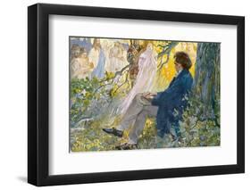 Ludwig Van Beethoven Beethoven Composes His Symphonies Sitting Under a Tree-L. Balestrieri-Framed Photographic Print