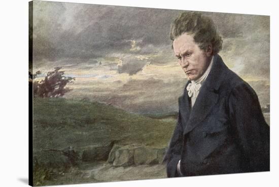 Ludwig Van Beethoven Beethoven out for a Walk on a Windy Day-H. Wulff-Stretched Canvas