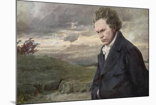 Ludwig Van Beethoven Beethoven out for a Walk on a Windy Day-H. Wulff-Mounted Photographic Print