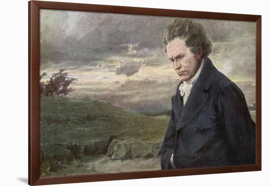 Ludwig Van Beethoven Beethoven out for a Walk on a Windy Day-H. Wulff-Framed Photographic Print