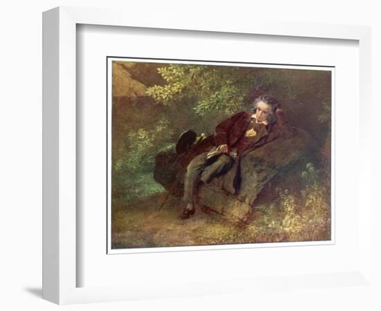 Ludwig Van Beethoven Beethoven Sitting in Some Woods-null-Framed Art Print