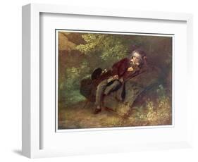 Ludwig Van Beethoven Beethoven Sitting in Some Woods-null-Framed Art Print