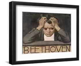 Ludwig Van Beethoven Beethoven Struggles with His Inner Demons as He Composes His 9th Symphony-null-Framed Photographic Print