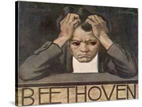 Ludwig Van Beethoven Beethoven Struggles with His Inner Demons as He Composes His 9th Symphony-null-Stretched Canvas