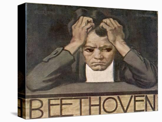 Ludwig Van Beethoven Beethoven Struggles with His Inner Demons as He Composes His 9th Symphony-null-Stretched Canvas