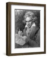 Ludwig Van Beethoven Composing His 'Missa Solemnis', 1819-Joseph Karl Stieler-Framed Giclee Print