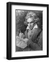 Ludwig Van Beethoven Composing His 'Missa Solemnis', 1819-Joseph Karl Stieler-Framed Giclee Print