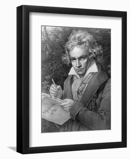 Ludwig Van Beethoven Composing His 'Missa Solemnis', 1819-Joseph Karl Stieler-Framed Giclee Print