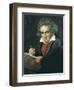 Ludwig Van Beethoven Composing the Missa Solemnis-Joseph Karl Stieler-Framed Art Print