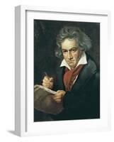 Ludwig Van Beethoven Composing the Missa Solemnis-Joseph Karl Stieler-Framed Art Print