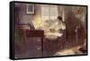 Ludwig Van Beethoven Composing-null-Framed Stretched Canvas