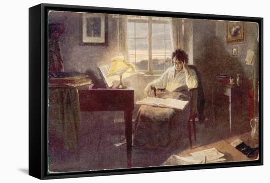Ludwig Van Beethoven Composing-null-Framed Stretched Canvas
