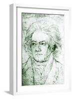 Ludwig van Beethoven drawing-August Karl Friedrich von Kloeber-Framed Giclee Print