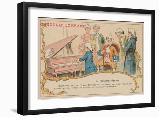 Ludwig Van Beethoven Playing at the Piano at the Age of 17-null-Framed Giclee Print