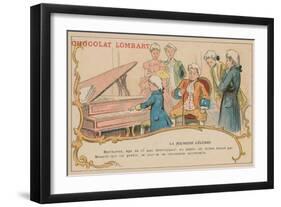 Ludwig Van Beethoven Playing at the Piano at the Age of 17-null-Framed Giclee Print