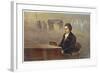 Ludwig Van Beethoven While Sitting at His Piano Beethoven Contemplates His Vision of Death-null-Framed Art Print