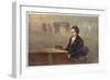 Ludwig Van Beethoven While Sitting at His Piano Beethoven Contemplates His Vision of Death-null-Framed Art Print