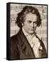 Ludwig Van Beethoven with One of His Manuscripts-null-Framed Stretched Canvas