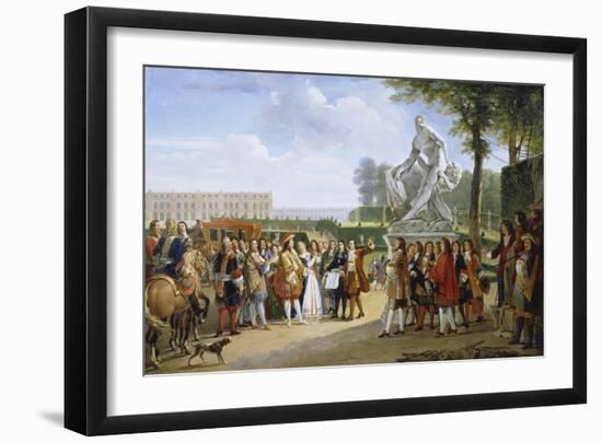 Ludwig XIV, at the Unveiling of the Sculpture Milon of Croton from P. Puget, 1814-Gabriel Lemonnier-Framed Giclee Print