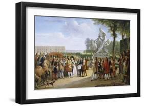 Ludwig XIV, at the Unveiling of the Sculpture Milon of Croton from P. Puget, 1814-Gabriel Lemonnier-Framed Giclee Print