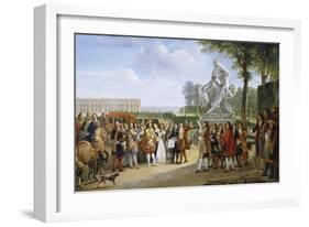 Ludwig XIV, at the Unveiling of the Sculpture Milon of Croton from P. Puget, 1814-Gabriel Lemonnier-Framed Giclee Print