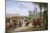 Ludwig XIV, at the Unveiling of the Sculpture Milon of Croton from P. Puget, 1814-Gabriel Lemonnier-Mounted Giclee Print
