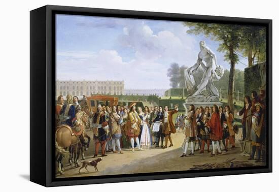 Ludwig XIV, at the Unveiling of the Sculpture Milon of Croton from P. Puget, 1814-Gabriel Lemonnier-Framed Stretched Canvas