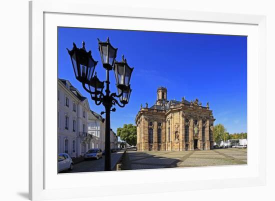 Ludwigsplatz Square and Church of St. Ludwig in Saarbrucken, Saarland, Germany, Europe-Hans-Peter Merten-Framed Photographic Print