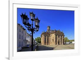 Ludwigsplatz Square and Church of St. Ludwig in Saarbrucken, Saarland, Germany, Europe-Hans-Peter Merten-Framed Photographic Print