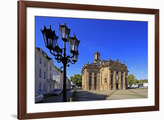 Ludwigsplatz Square and Church of St. Ludwig in Saarbrucken, Saarland, Germany, Europe-Hans-Peter Merten-Framed Photographic Print