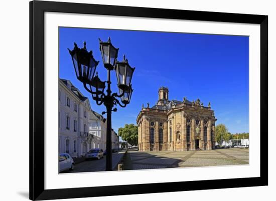 Ludwigsplatz Square and Church of St. Ludwig in Saarbrucken, Saarland, Germany, Europe-Hans-Peter Merten-Framed Photographic Print