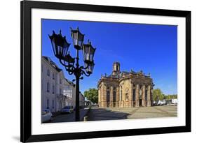 Ludwigsplatz Square and Church of St. Ludwig in Saarbrucken, Saarland, Germany, Europe-Hans-Peter Merten-Framed Photographic Print