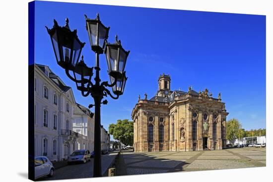 Ludwigsplatz Square and Church of St. Ludwig in Saarbrucken, Saarland, Germany, Europe-Hans-Peter Merten-Stretched Canvas