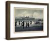 Lübeck Travemünde, Dampfer Am Strand, Zuschauer-null-Framed Premium Giclee Print