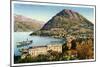 Lugano and Monte San Salvatore, Switzerland, 20th Century-null-Mounted Giclee Print