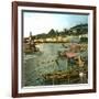 Lugano (Italy), the Port and Hotels Along the Lake, Circa 1865-Leon, Levy et Fils-Framed Photographic Print