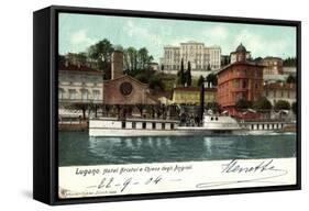 Lugano Kanton Tessin, Hotel Bristol,Dampfer Generoso-null-Framed Stretched Canvas