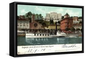 Lugano Kanton Tessin, Hotel Bristol,Dampfer Generoso-null-Framed Stretched Canvas