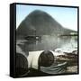 Lugano (Switzerland), Paddle Wheel Steamboat on the Lake and Pleasure Boats in the Port-Leon, Levy et Fils-Framed Stretched Canvas