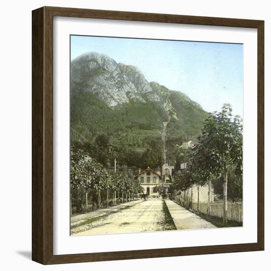Lugano (Switzerland), the Funicular Station of Mount San Salvatore, Circa 1890-Leon, Levy et Fils-Framed Photographic Print