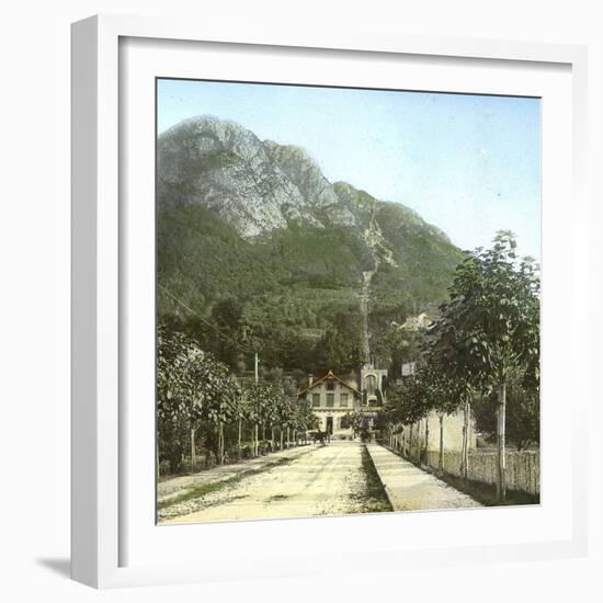 Lugano (Switzerland), the Funicular Station of Mount San Salvatore, Circa 1890-Leon, Levy et Fils-Framed Photographic Print