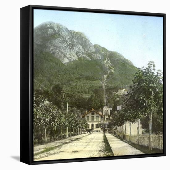 Lugano (Switzerland), the Funicular Station of Mount San Salvatore, Circa 1890-Leon, Levy et Fils-Framed Stretched Canvas