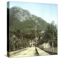 Lugano (Switzerland), the Funicular Station of Mount San Salvatore, Circa 1890-Leon, Levy et Fils-Stretched Canvas