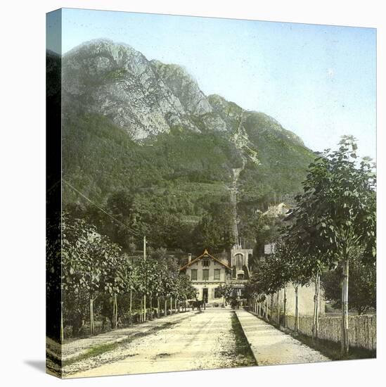 Lugano (Switzerland), the Funicular Station of Mount San Salvatore, Circa 1890-Leon, Levy et Fils-Stretched Canvas