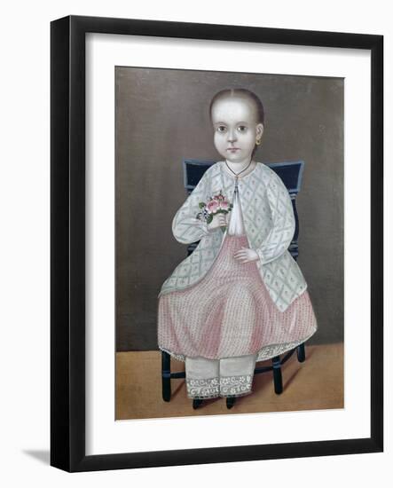 Lugarda Hernandez as Girl, 19th Century, Painting by Unknown Artist-null-Framed Giclee Print
