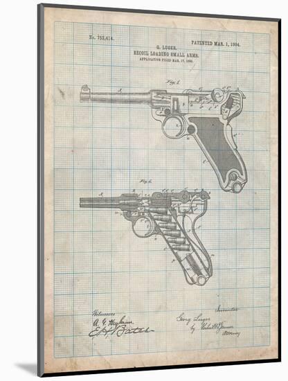 Luger Pistol Patent-Cole Borders-Mounted Art Print