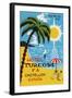 Luggage Label Advertising the Spanish Hotel Turcosa, Printed C.1962-null-Framed Giclee Print