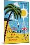 Luggage Label Advertising the Spanish Hotel Turcosa, Printed C.1962-null-Mounted Giclee Print